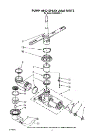 05 - Pump And Spray Arm parts for Whirlpool Dishwasher DU8300XX2 from AppliancePartsPros.com