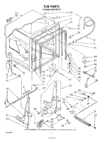 02 - Tub , Literature And Optional parts for Whirlpool Dishwasher DU8116XT0 from AppliancePartsPros.com