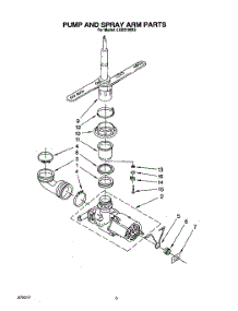 05 - Pump And Spray Arm parts for Whirlpool Dishwasher LUD2100X6 from AppliancePartsPros.com