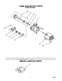 06 - Pump And Motor, Miscellaneous parts for Whirlpool Dishwasher LUD2100X6 from AppliancePartsPros.com