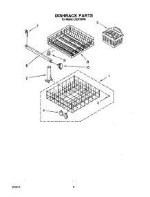 07 - Dishrack parts for Whirlpool Dishwasher LUD2100X6 from AppliancePartsPros.com