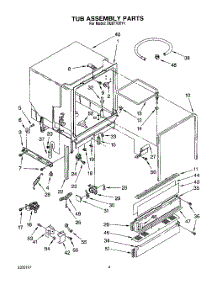 04 - Tub parts for Whirlpool Dishwasher DU8770XY1 from AppliancePartsPros.com