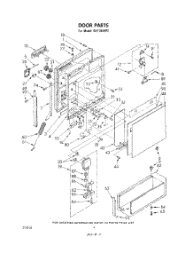 03 - Door parts for Whirlpool Dishwasher SHF7884P2 from AppliancePartsPros.com