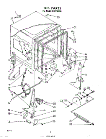 02 - Tub , Lit / Optional parts for Whirlpool Dishwasher SHU75010 from AppliancePartsPros.com