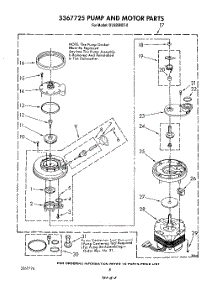 06 - 3367725 Pump And Motor parts for Whirlpool Dishwasher DU9200XT0 from AppliancePartsPros.com