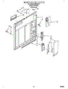 02 - Inner Door parts for Whirlpool Dishwasher DU8000XX7 from AppliancePartsPros.com