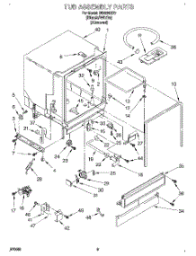 03 - Tub Assembly, Lit / Optional parts for Whirlpool Dishwasher DU8000XX7 from AppliancePartsPros.com