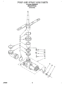 04 - Pump And Spray Arm parts for Whirlpool Dishwasher DU8000XX7 from AppliancePartsPros.com