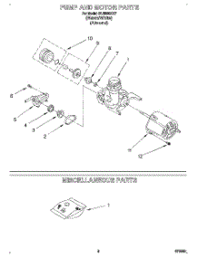 05 - Pump And Motor, Miscellaneous parts for Whirlpool Dishwasher DU8000XX7 from AppliancePartsPros.com