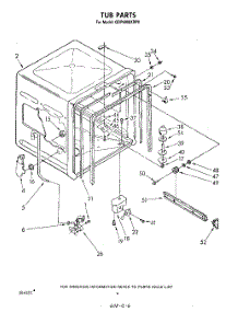 04 - Tub , Literature And Optional parts for Whirlpool Dishwasher GDP6000XRP0 from AppliancePartsPros.com
