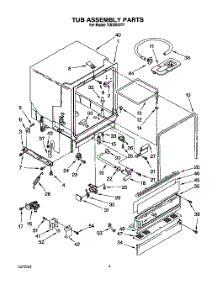 04 - Tub Assembly, Lit / Optional parts for Whirlpool Dishwasher TUD5000Y1 from AppliancePartsPros.com