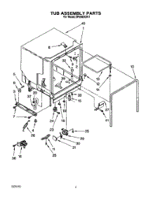 04 - Tub Assembly parts for Whirlpool Dishwasher DP8500XXN1 from AppliancePartsPros.com