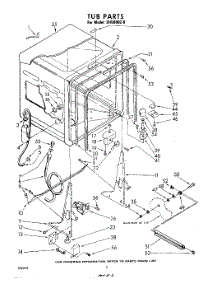 02 - Tub , Lit / Optional parts for Whirlpool Dishwasher SHU60020 from AppliancePartsPros.com