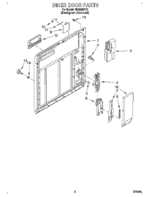 02 - Inner Door parts for Whirlpool Dishwasher DU8960XY0 from AppliancePartsPros.com