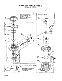05 - Pump And Motor parts for Whirlpool Dishwasher GDP8500XXN2 from AppliancePartsPros.com