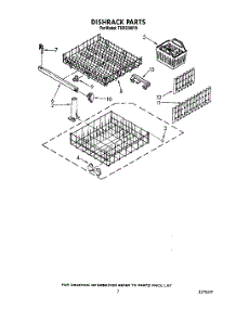 07 - Dishrack parts for Whirlpool Dishwasher TUD5000Y0 from AppliancePartsPros.com
