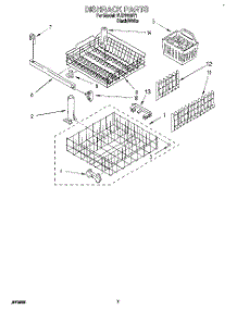 06 - Dishrack parts for Whirlpool Dishwasher TUD7005Y1 from AppliancePartsPros.com