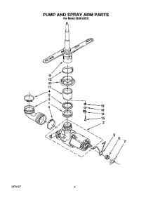05 - Pump And Spray Arm parts for Whirlpool Dishwasher DU8016XX3 from AppliancePartsPros.com