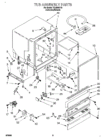 03 - Tub Assembly, Lit / Optional parts for Whirlpool Dishwasher TUD5000Y3 from AppliancePartsPros.com