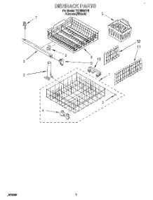 06 - Dishrack parts for Whirlpool Dishwasher TUD5000Y3 from AppliancePartsPros.com