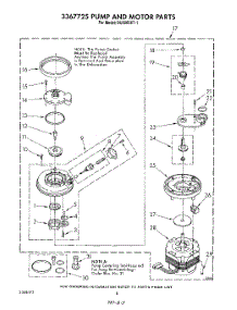 06 - 3367725 Pump And Motor parts for Whirlpool Dishwasher DU9200XT1 from AppliancePartsPros.com