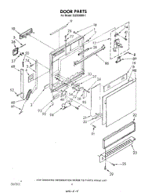 03 - Door parts for Whirlpool Dishwasher DU3000XR1 from AppliancePartsPros.com