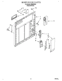 02 - Inner Door parts for Whirlpool Dishwasher DU8550XB0 from AppliancePartsPros.com