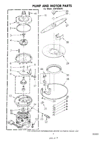 06 - Pump And Motor parts for Whirlpool Dishwasher SHF5884P2 from AppliancePartsPros.com