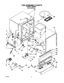 03 - Tub Assembly, Lit / Optional parts for Whirlpool Dishwasher TUD5000Y4 from AppliancePartsPros.com