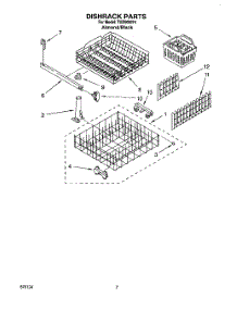 06 - Dishrack parts for Whirlpool Dishwasher TUD5000Y4 from AppliancePartsPros.com