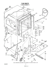 02 - Tub , Literature And Optional parts for Whirlpool Dishwasher DU8500XT2 from AppliancePartsPros.com