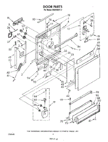 03 - Door parts for Whirlpool Dishwasher DU8500XT2 from AppliancePartsPros.com
