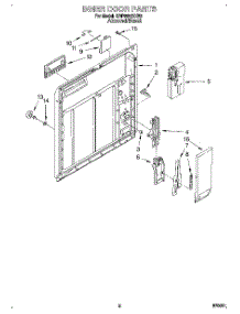 02 - Inner Door parts for Whirlpool Dishwasher GDP8500XXN3 from AppliancePartsPros.com