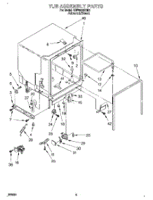 03 - Tub Assembly parts for Whirlpool Dishwasher GDP8500XXN3 from AppliancePartsPros.com