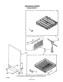 04 - Dishrack parts for Whirlpool Dishwasher DU8350XT4 from AppliancePartsPros.com