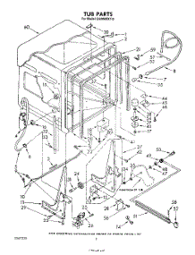 02 - Tub , Lit / Optional parts for Whirlpool Dishwasher DU8900XT0 from AppliancePartsPros.com