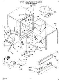 03 - Tub Assembly, Lit / Optional parts for Whirlpool Dishwasher DU8150XB0 from AppliancePartsPros.com