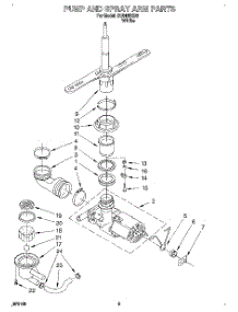 04 - Pump And Spray Arm parts for Whirlpool Dishwasher DU8150XB0 from AppliancePartsPros.com