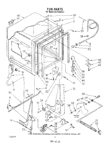 02 - Tub , Lit / Optional parts for Whirlpool Dishwasher DU7400XS3 from AppliancePartsPros.com