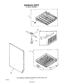 04 - Dishrack parts for Whirlpool Dishwasher SHU50043 from AppliancePartsPros.com
