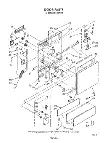 03 - Door parts for Whirlpool Dishwasher DP8700XTN5 from AppliancePartsPros.com