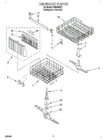 05 - Dishrack parts for Whirlpool Dishwasher DU8560XB1 from AppliancePartsPros.com