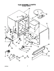 04 - Tub Assembly, Lit / Optional parts for Whirlpool Dishwasher TUD3000Y1 from AppliancePartsPros.com