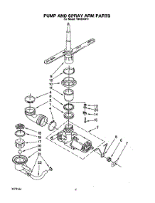 05 - Pump And Spray Arm parts for Whirlpool Dishwasher TUD3000Y1 from AppliancePartsPros.com