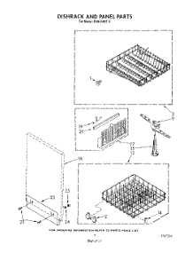 05 - Dish Rack And Panel parts for Whirlpool Dishwasher DU8550XT5 from AppliancePartsPros.com