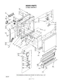 03 - Door parts for Whirlpool Dishwasher SHU75042 from AppliancePartsPros.com