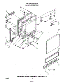 04 - Door parts for Whirlpool Dishwasher GDU3024XLW1 from AppliancePartsPros.com