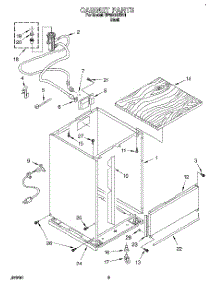 06 - Cabinet parts for Whirlpool Dishwasher DP8500XBN1 from AppliancePartsPros.com