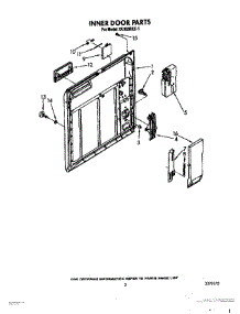 03 - Inner Door parts for Whirlpool Dishwasher DU9200XX1 from AppliancePartsPros.com