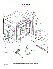 04 - Tub , Lit / Optional parts for Whirlpool Dishwasher DP6000XRP2 from AppliancePartsPros.com